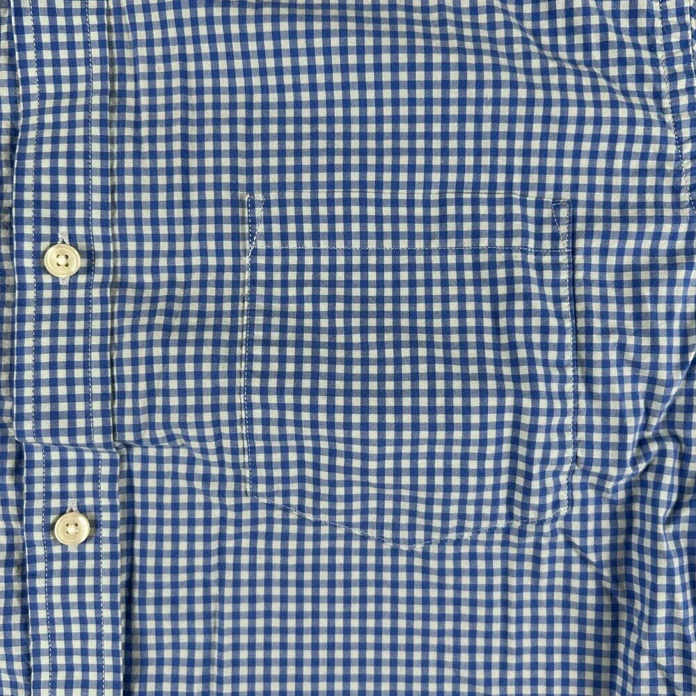 Banana Republic Shirt Mens Large Blue Check Long Sleeve Button Up Slim Fit